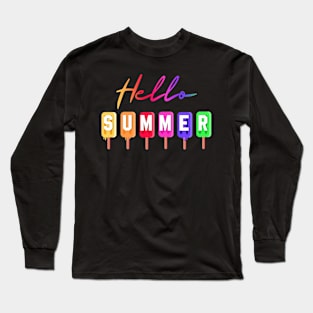 Hello Summer Popsicle Long Sleeve T-Shirt